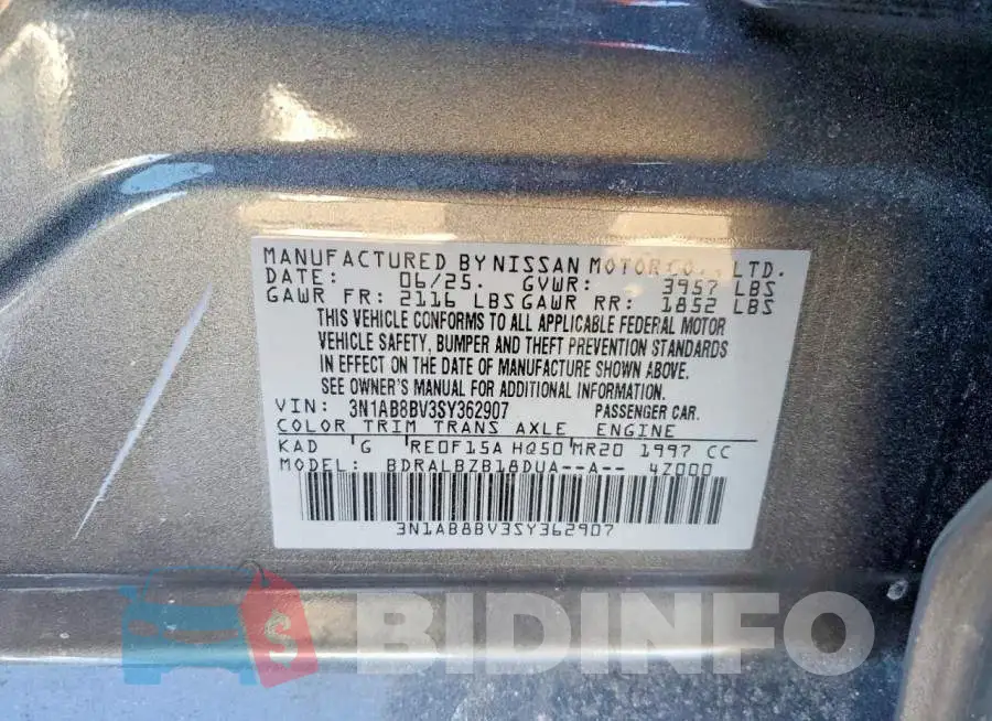 3N1AB8BV3SY362907 Photo# 12