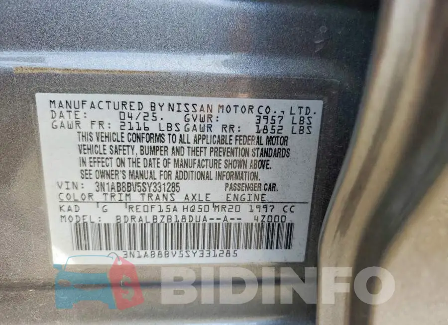 3N1AB8BV5SY331285 Photo# 12