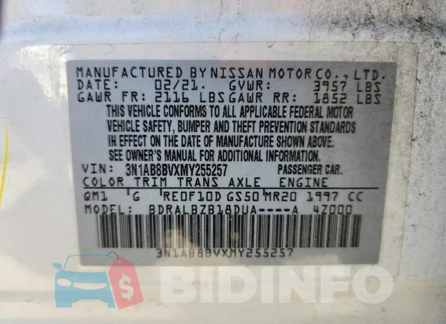 3N1AB8BVXMY255257 Photo# 12