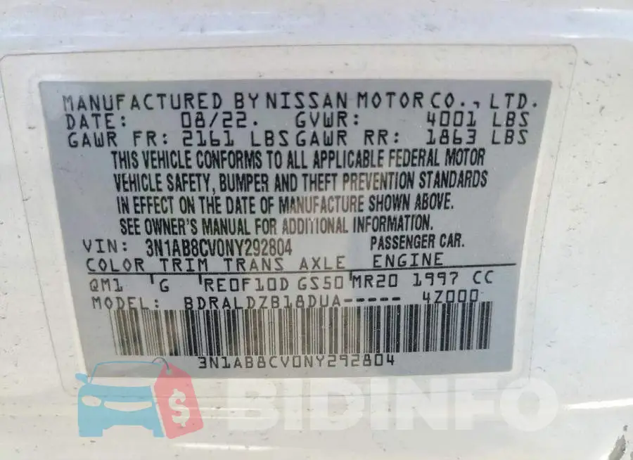 3N1AB8CV0NY292804 Photo# 13