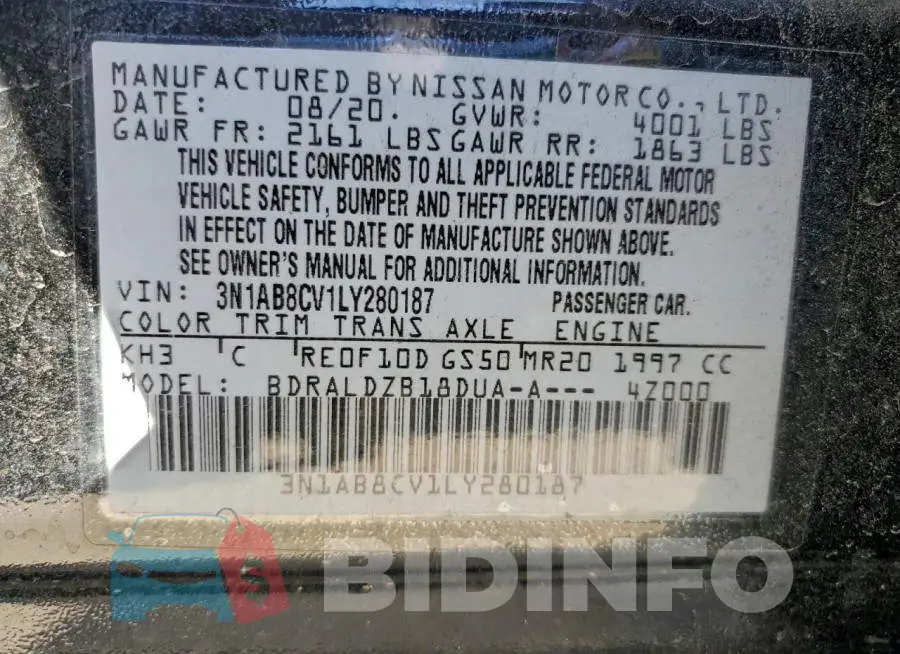 3N1AB8CV1LY280187 Photo# 12