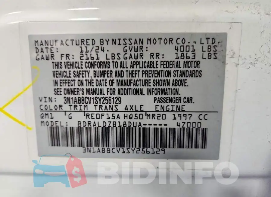 3N1AB8CV1SY256129 Photo# 12