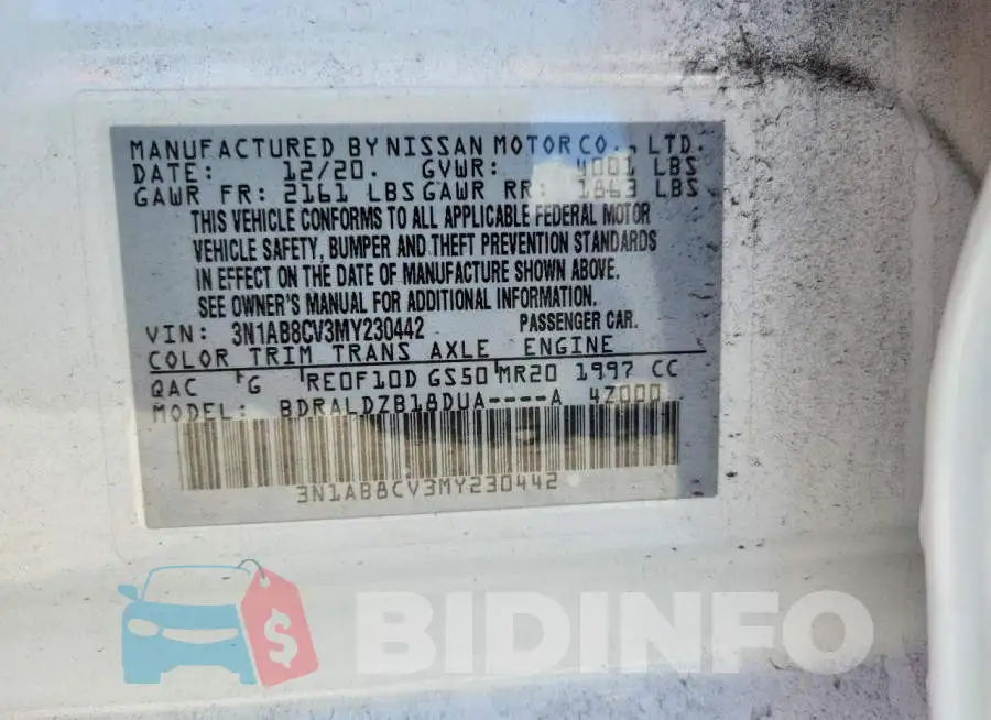 3N1AB8CV3MY230442 Photo# 12