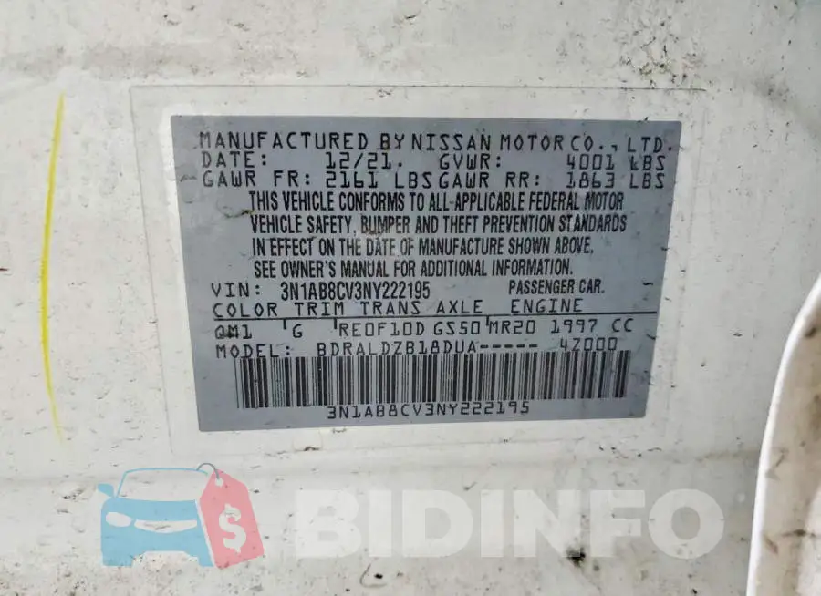 3N1AB8CV3NY222195 Photo# 12