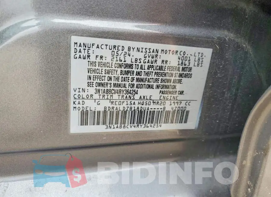 3N1AB8CV4RY364254 Photo# 13