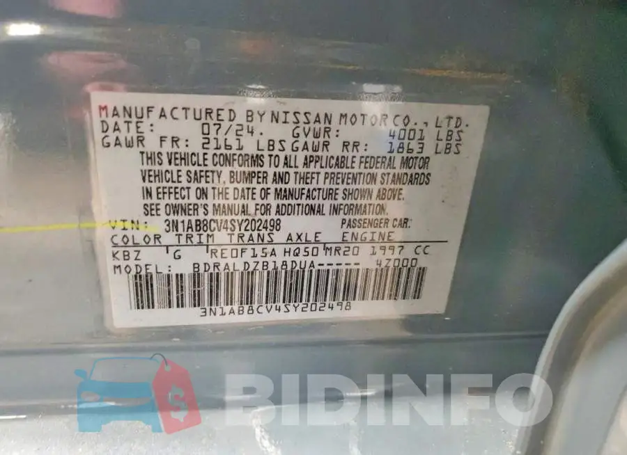 3N1AB8CV4SY202498 Photo# 12