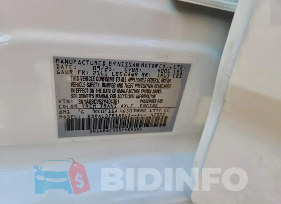 3N1AB8CV5SY404301 Photo# 13