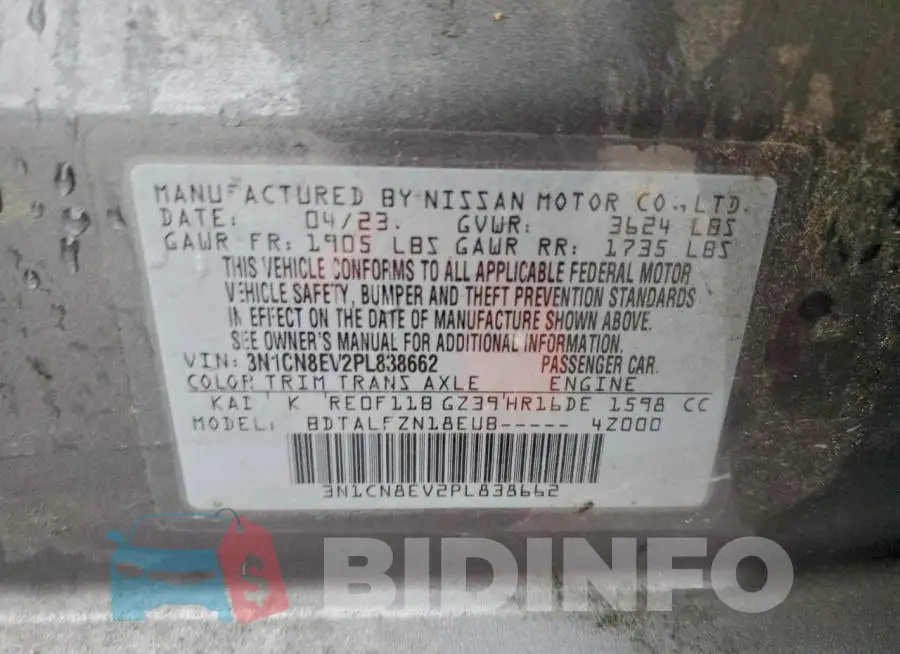 3N1CN8EV2PL838662 Photo# 13