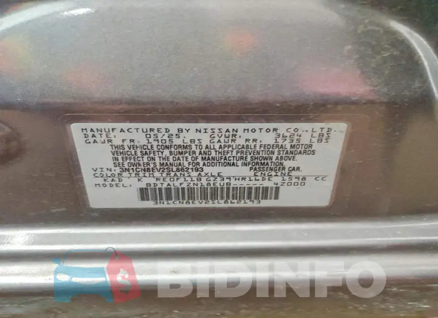 3N1CN8EV2SL862193 Photo# 13