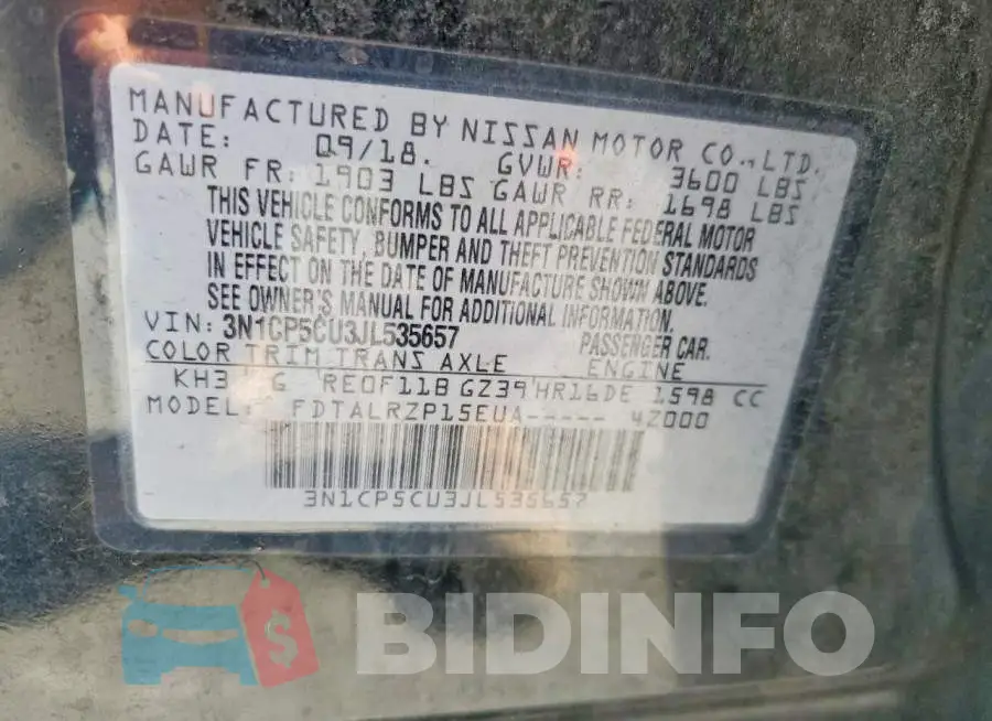 3N1CP5CU3JL535657 Photo# 13
