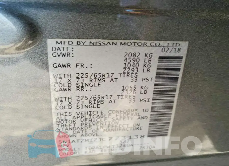 5N1AT2MT2JC773138 Photo# 13