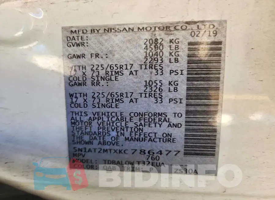 5N1AT2MTXKC786477 Photo# 13