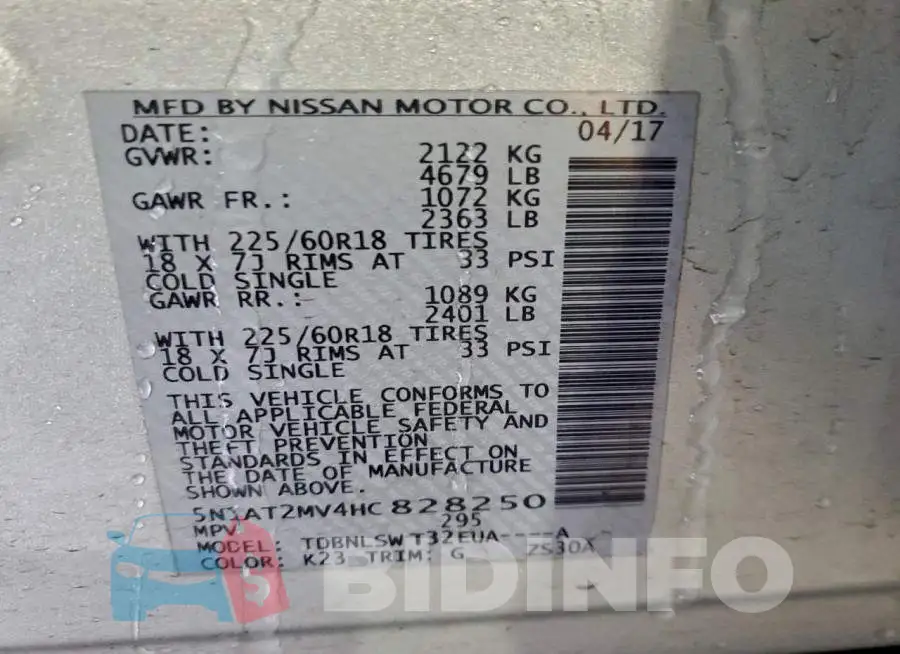 5N1AT2MV4HC828250 Photo# 13