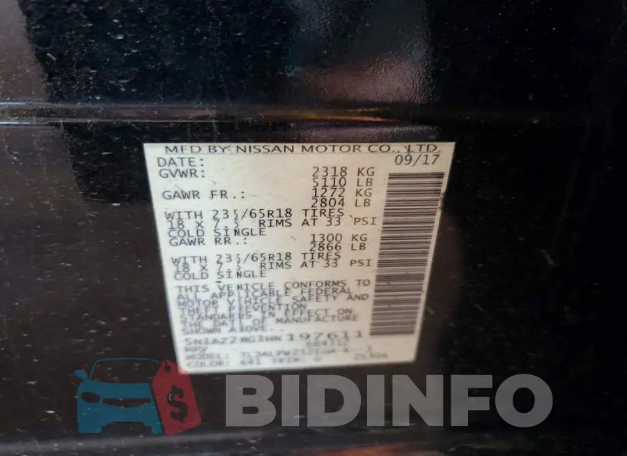 5N1AZ2MG3HN197611 Photo# 14