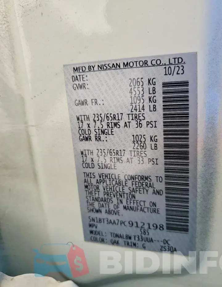5N1BT3AA7PC912198 Photo# 14
