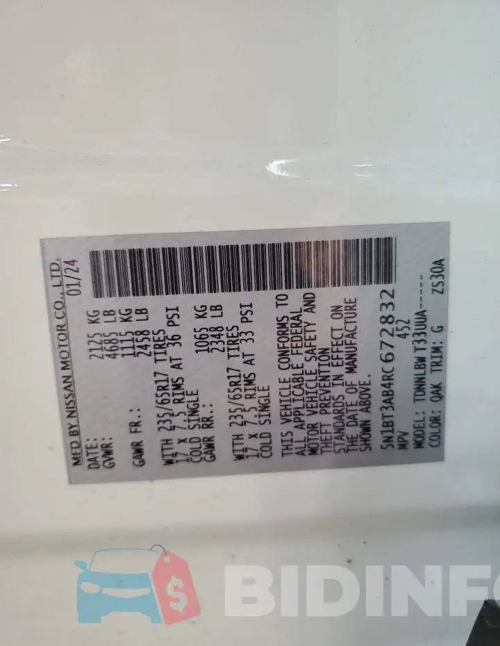 5N1BT3AB4RC672832 Photo# 14