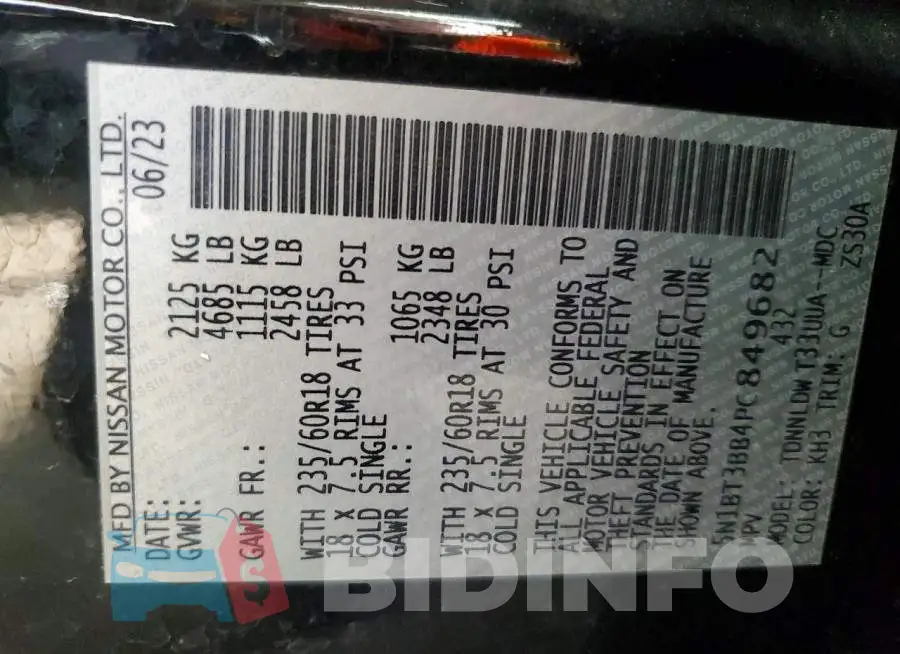5N1BT3BB4PC849682 Photo# 14