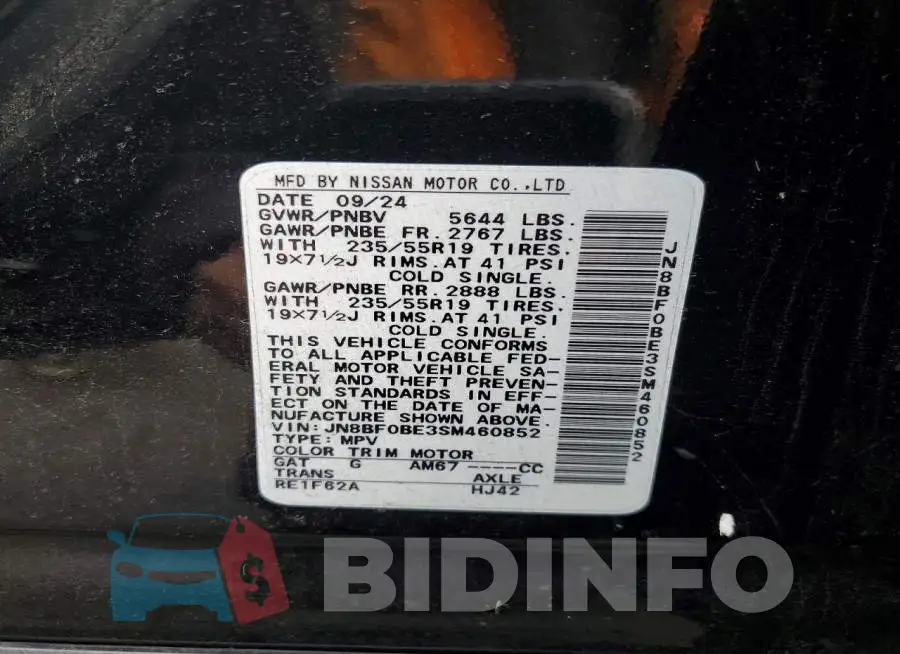 JN8BF0BE3SM460852 Photo# 13