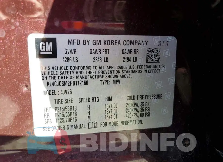 KL4CJCSM2HB112160 Photo# 13