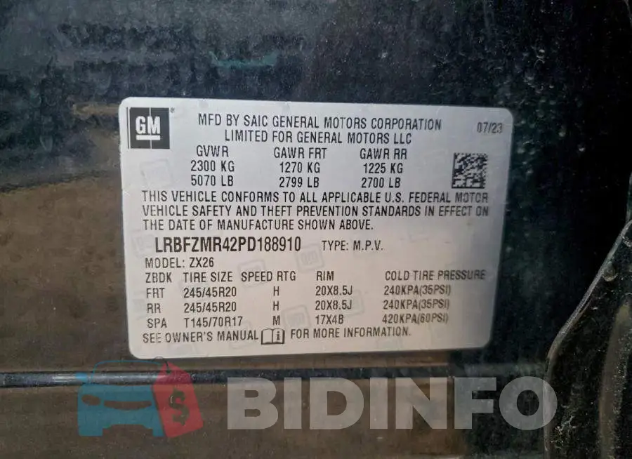 LRBFZMR42PD188910 Photo# 13