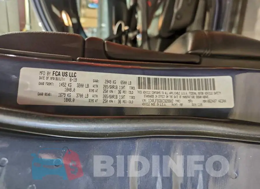 1C4RJFBG6KC828802 Photo# 12