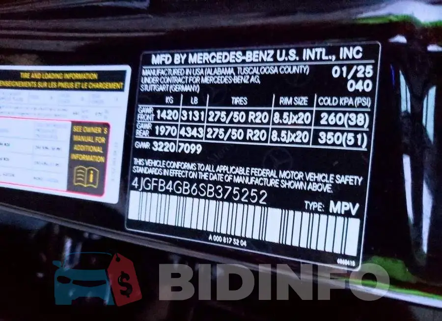 4JGFB4GB6SB375252 Photo# 11