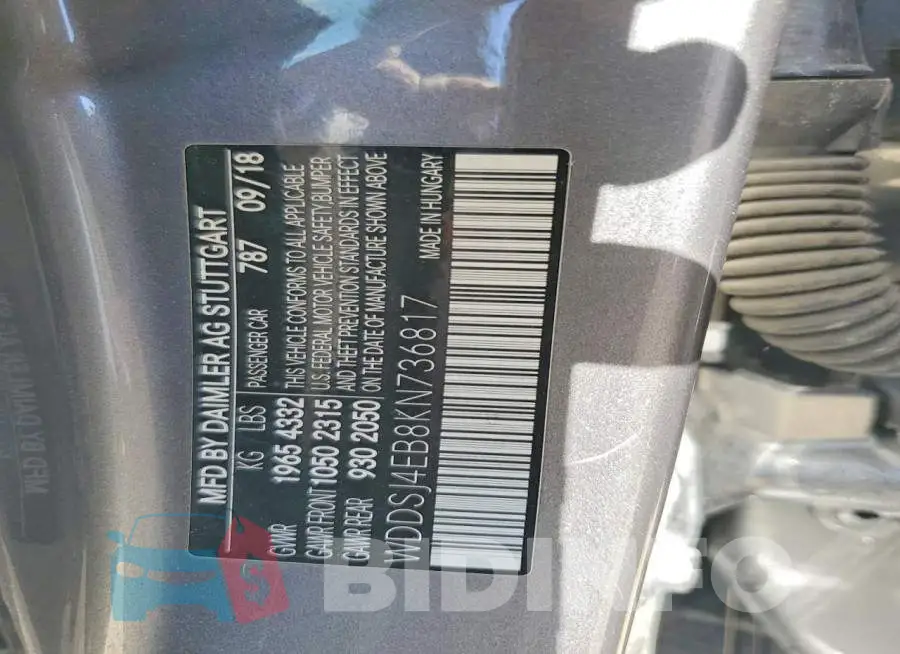 WDDSJ4EB8KN736817 Photo# 12
