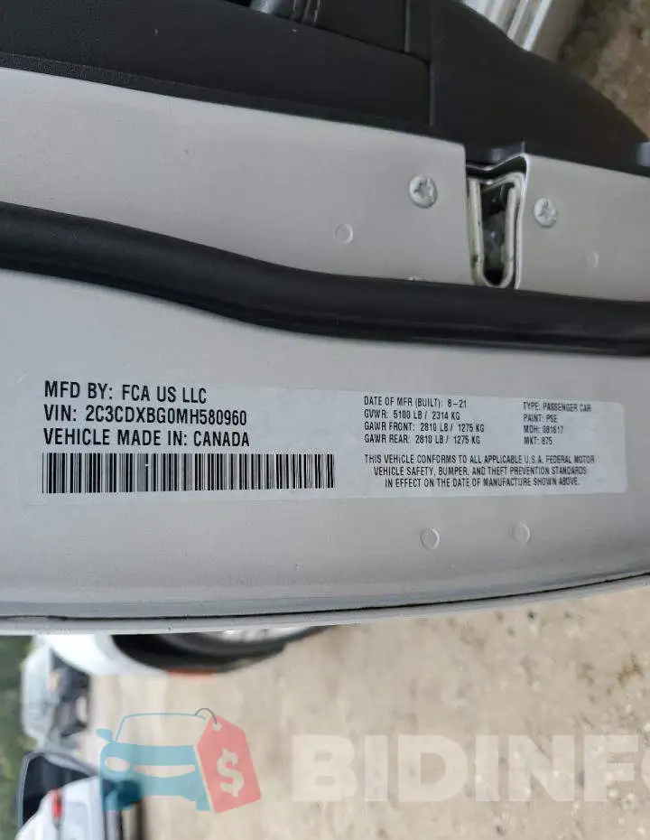 2C3CDXBG0MH580960 Photo# 13