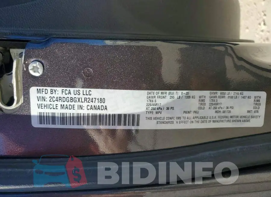 2C4RDGBGXLR247180 Photo# 14