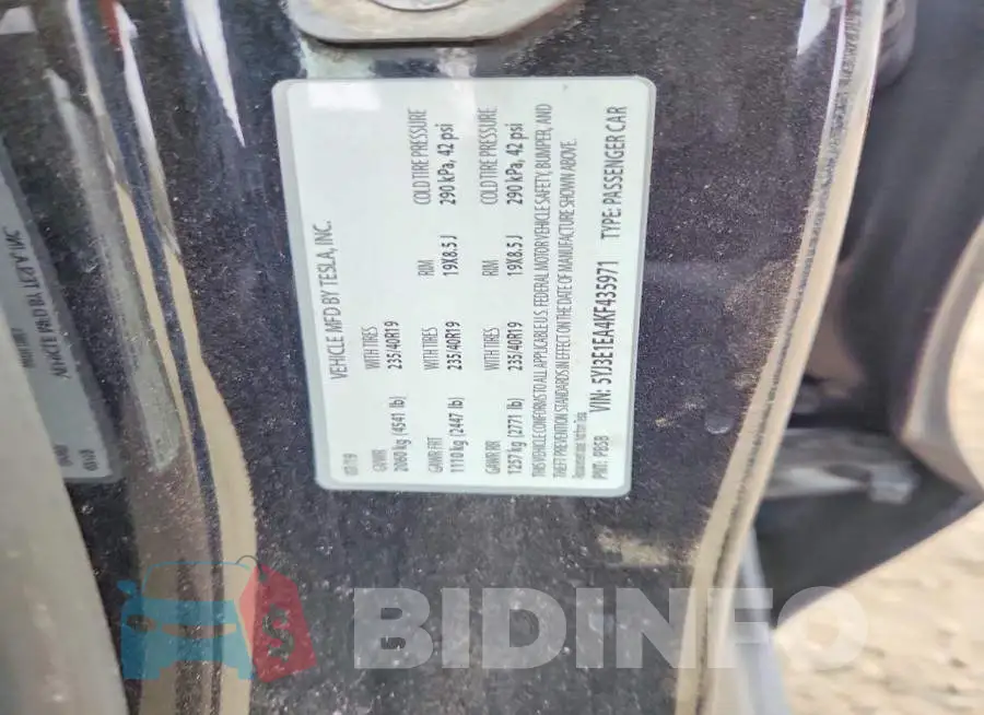 5YJ3E1EA4KF435971 Photo# 13