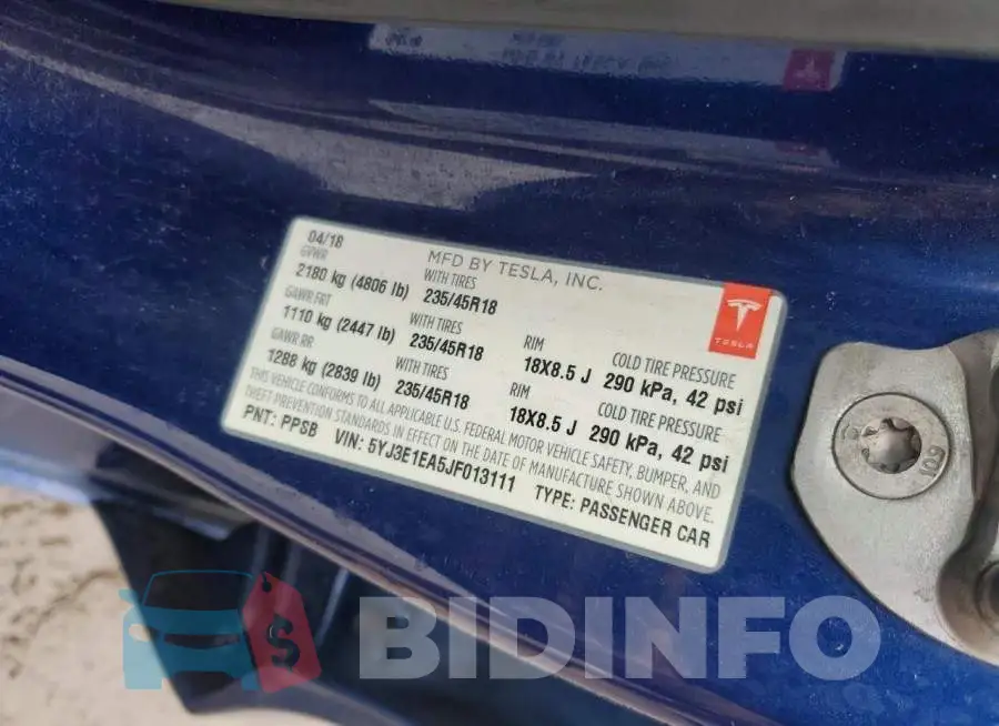 5YJ3E1EA5JF013111 Photo# 12