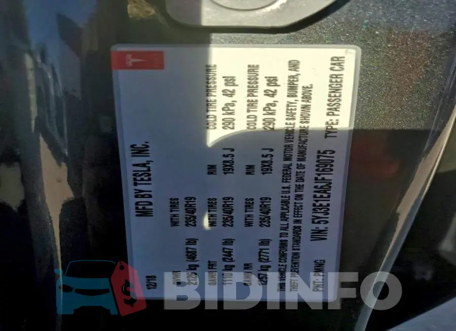 5YJ3E1EA6JF169075 Photo# 12