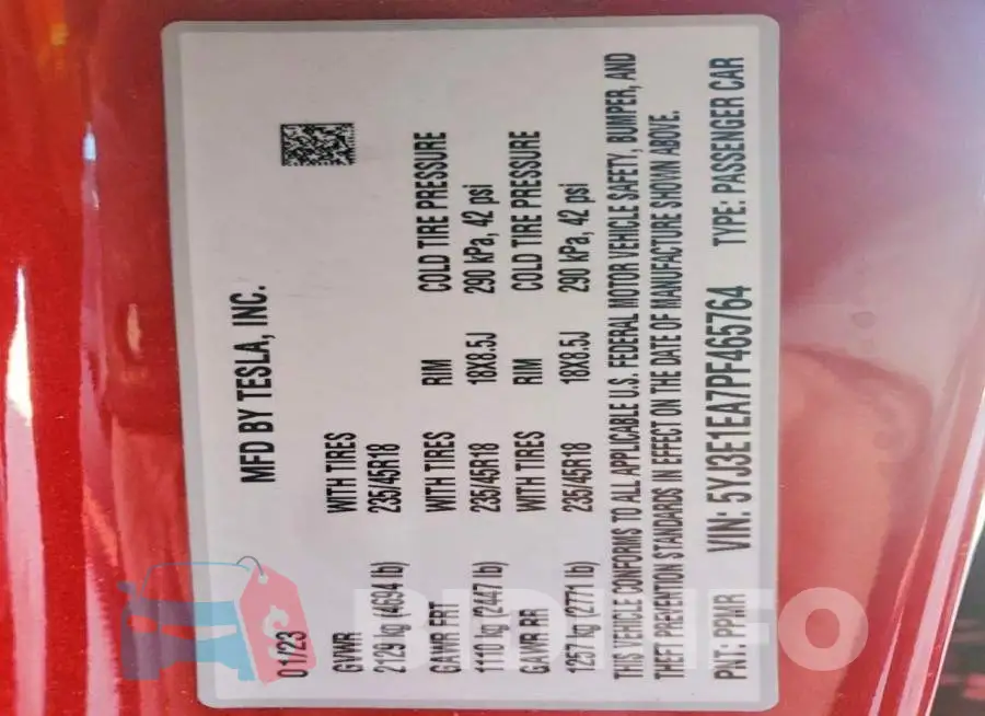 5YJ3E1EA7PF465764 Photo# 12