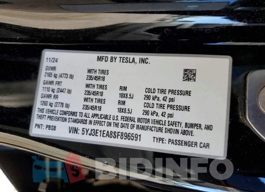 5YJ3E1EA8SF896591 Photo# 13