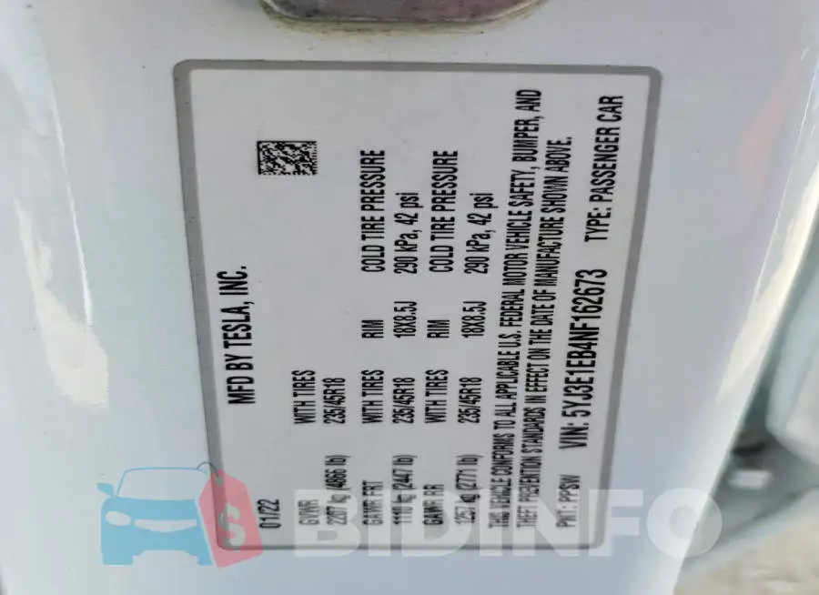 5YJ3E1EB4NF162673 Photo# 12
