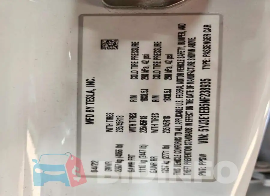 5YJ3E1EB5NF238935 Photo# 12