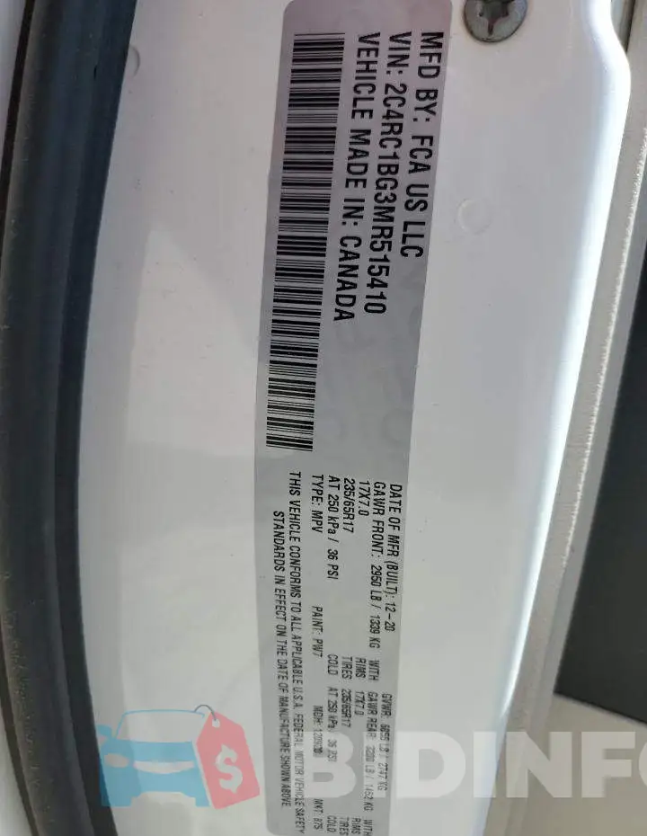 2C4RC1BG3MR515410 Photo# 13