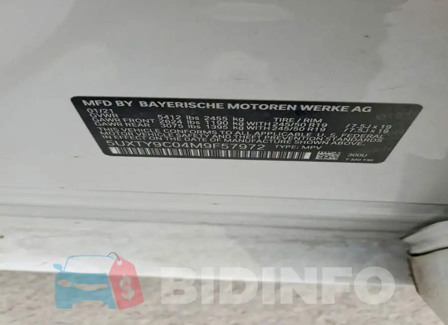 5UXTY9C04M9F57972 Photo# 13