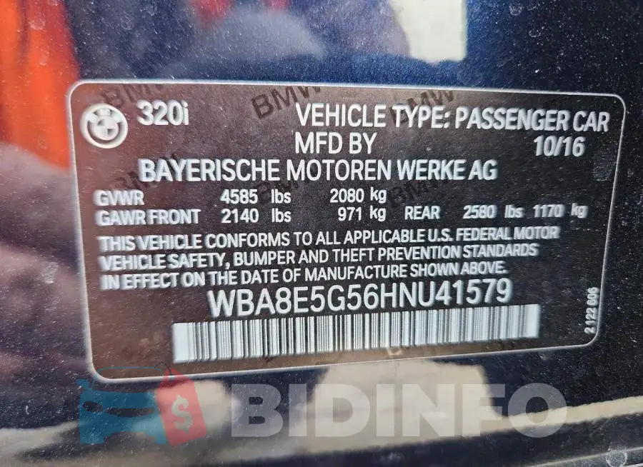 WBA8E5G56HNU41579 Photo# 12