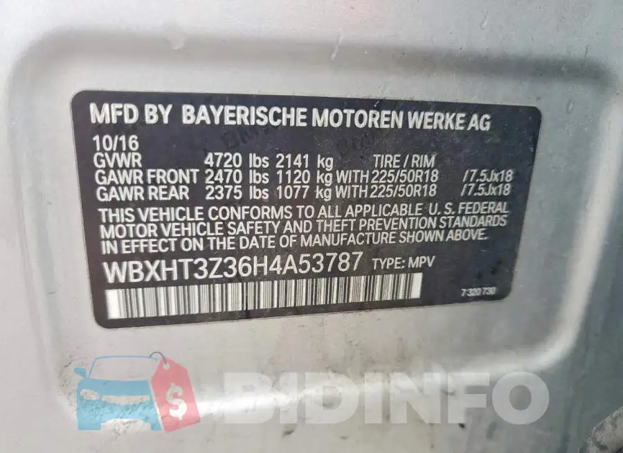 WBXHT3Z36H4A53787 Photo# 13
