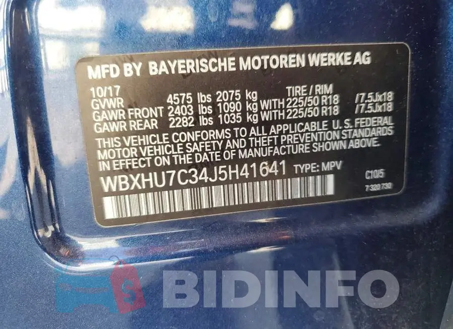 WBXHU7C34J5H41641 Photo# 13