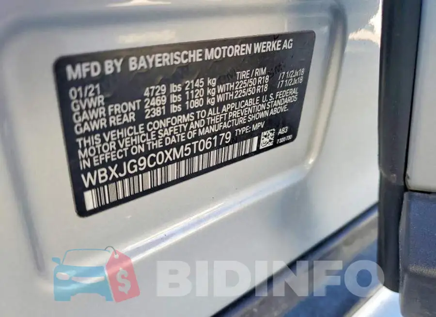 WBXJG9C0XM5T06179 Photo# 14