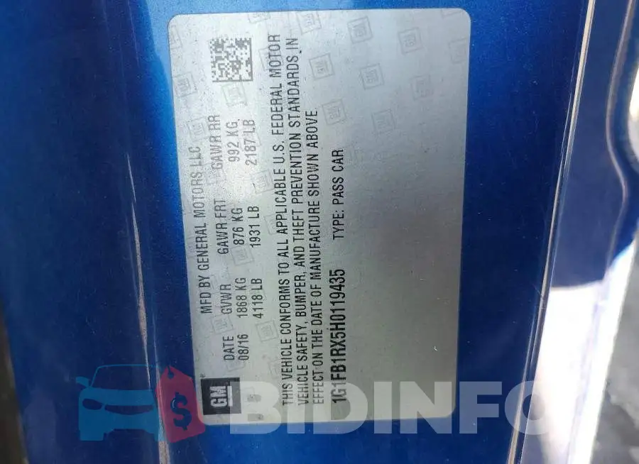 1G1FB1RX5H0119435 Photo# 13