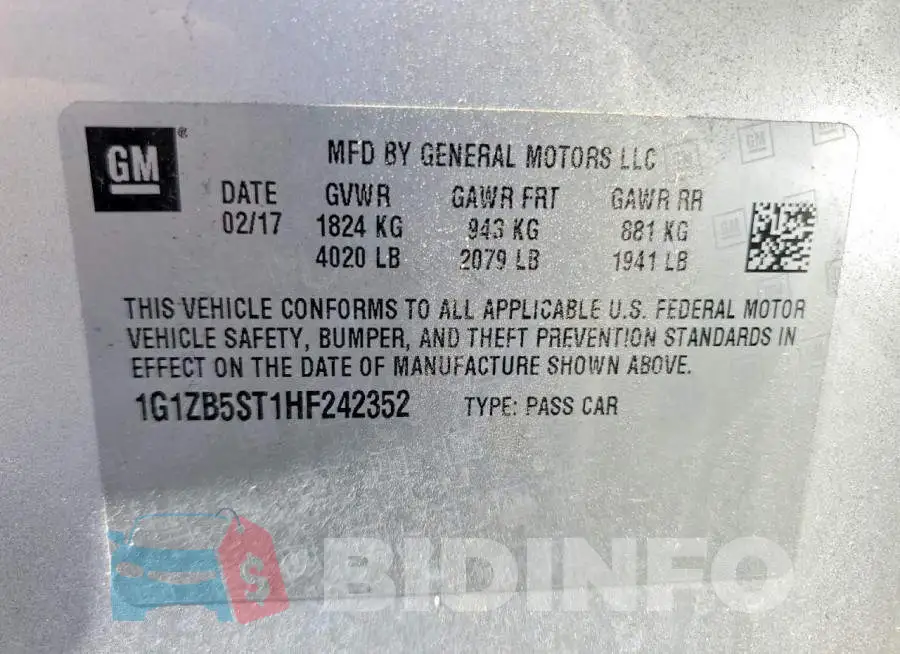 1G1ZB5ST1HF242352 Photo# 12