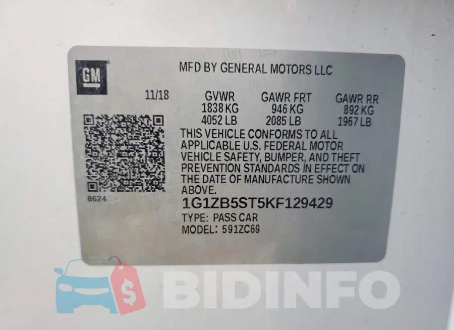 1G1ZB5ST5KF129429 Photo# 12