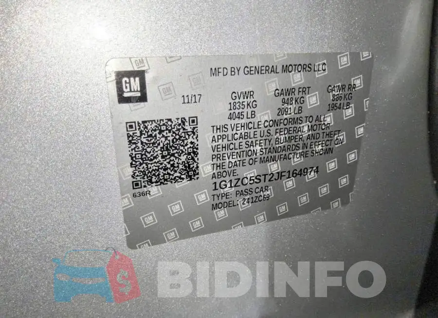 1G1ZC5ST2JF164974 Photo# 12