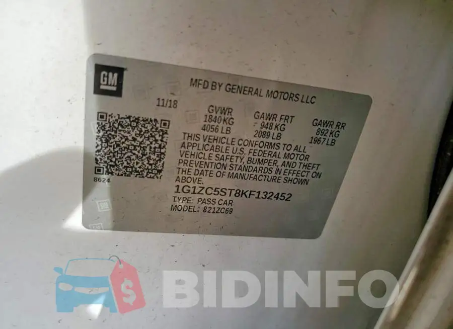 1G1ZC5ST8KF132452 Photo# 12