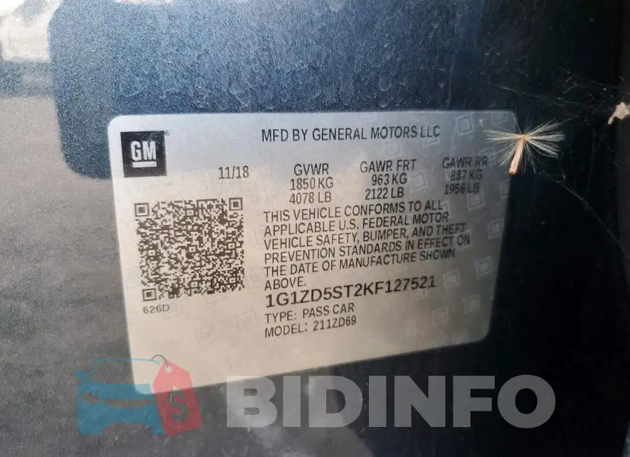 1G1ZD5ST2KF127521 Photo# 12