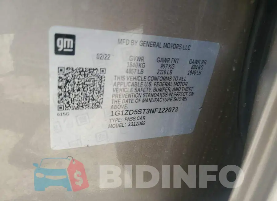 1G1ZD5ST3NF122073 Photo# 13