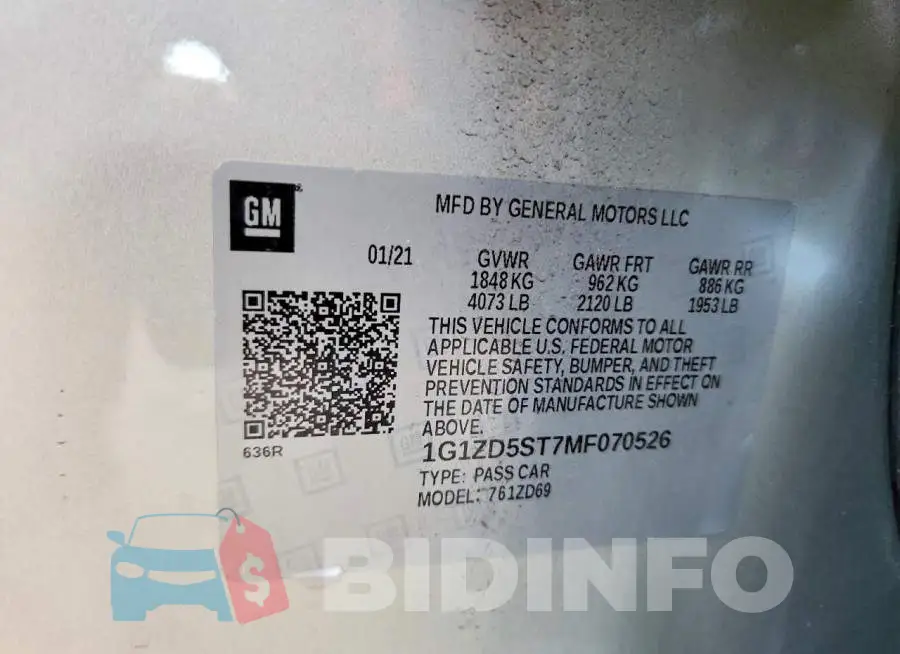 1G1ZD5ST7MF070526 Photo# 12
